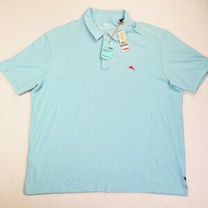 Tommy Bahama Size 2XL Mens Seafoam Blue Embroidered Orange Logo Wicky Polo NWT